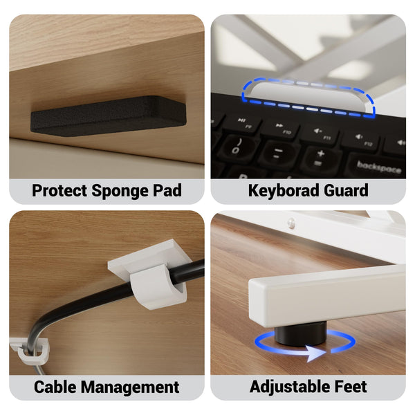ERGOMAKER Standing Desk Converter, 36"/91cm Wide Height Adjustable Quick Sit to Stand Up Desk Riser for Dual Monitor