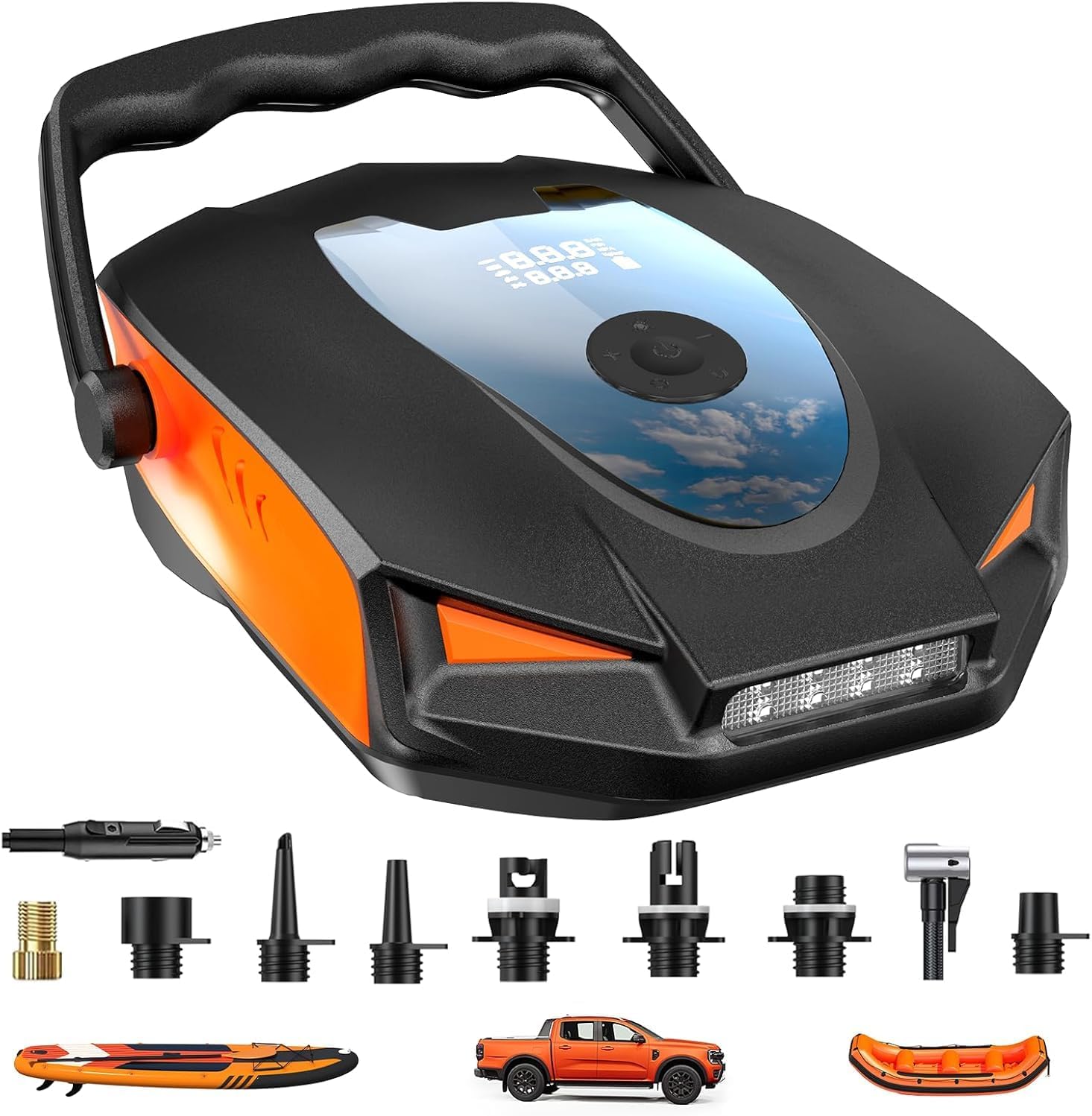 50PSI Electric Paddle Board Pump,Dual Stage Inflation & Auto-Off Feature SUP Air Pump,12V DC Car Connector, for Inflatable Stand Up Paddle Boards,Inflatable Boat,Especially for Pickup