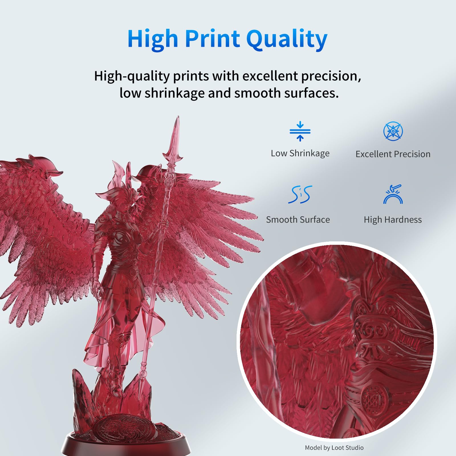 ANYCUBIC Standard 3D Printer Resin, LCD UV 405nm Rapid Photopolymer 3D Resin for 6K/8K/12K/14K LCD 3D Printers(1000g, Grey)