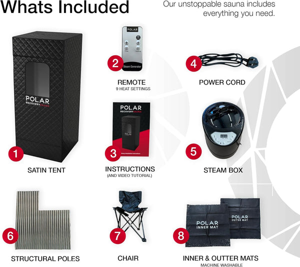 Polar Recovery Award-Winning Sauna by Polar Recovery (6FT) - Premium Portable Steam Sauna for Recovery/Sauna Pod for Home Steam Sauna
