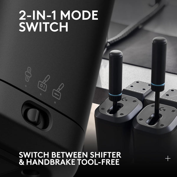 Logitech G RS Shifter and Handbrake With Easy Mode-Switching, Height-Adjustable Handle, and Table Clamp, for G and PRO Series Wheels, PS, Xbox, and PC Racing Units - Black