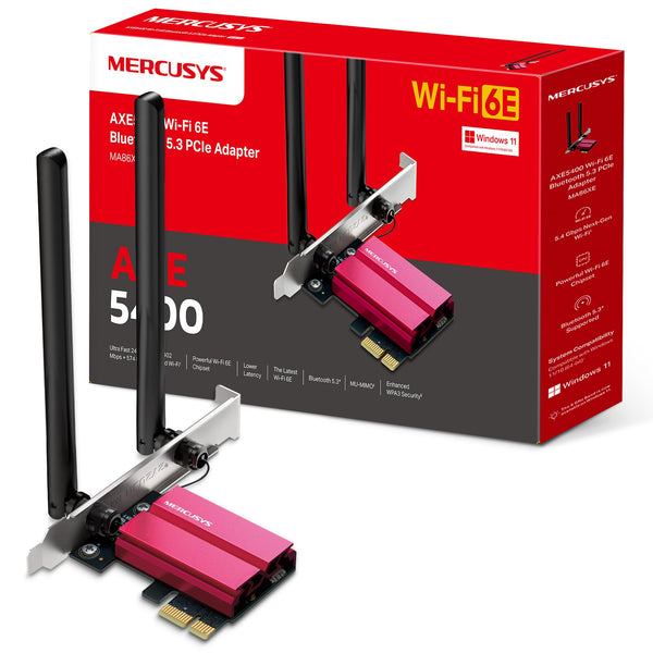 MERCUSYS MA30E AC1200Mbps Wireless Bluetooth 5.0 PCIe WiFi Adapter for PC, MU-MIMO Wider Signal Coverage PCIe WiFi Card, Network Card for Desktop/PC Windows 10/11(64Bit)