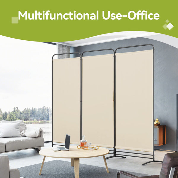 Angel Living Paravent 3 Panels Protective Screens Folding Screen Room Divider Screens Room Partitions Garden Privacy Outdoor Screens (Beige)