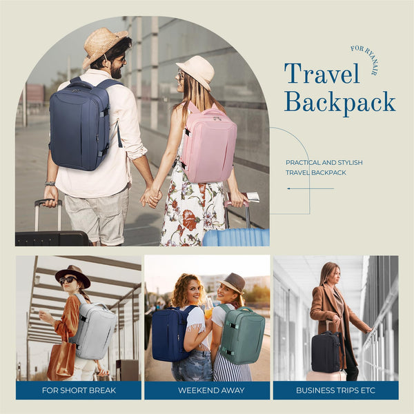 Cabin Bag 45x36x20 for New Easyjet, Underseat Cabin Luggage Bags Carry on Travel Backpack Cabin Size for Airplanes, 30L Hand Luggage Suitcase Water Resistant Laptop Backpacks Black