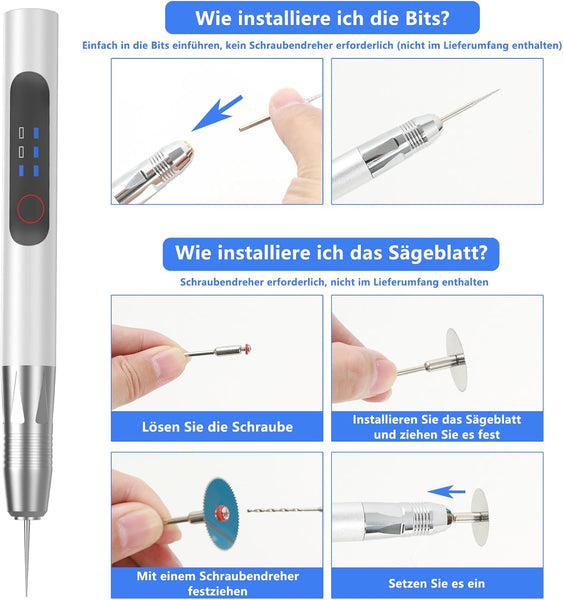 Airminti Engraving Pen Electric Engraving Tool Kit USB Cordless Rechargeable Engraving Pen Mini DIY Engraver Pen for Carving Glass Wood Metal Stone Plastic Nails Jewelry (Silver)