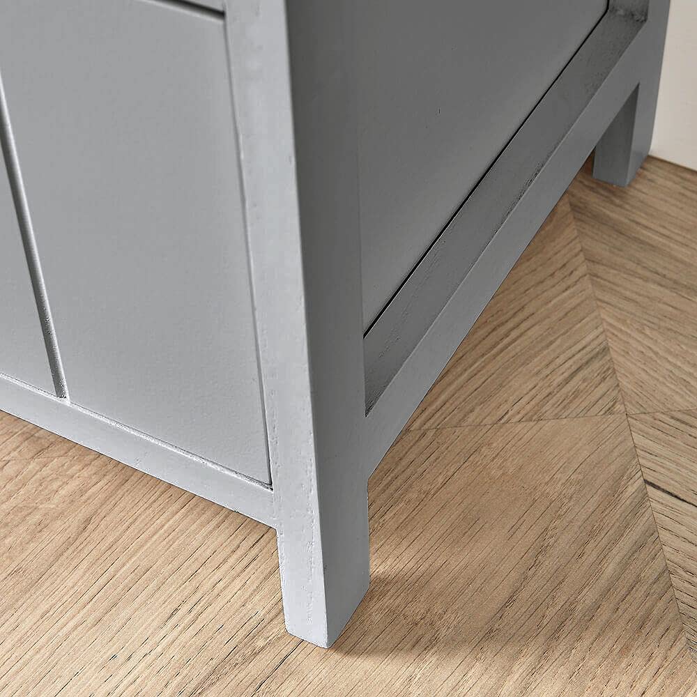 Home Source Chest of Drawers, Wooden Storage Unit Bedroom Organiser Bedside, Love Heart Design, 3 Drawer, Grey