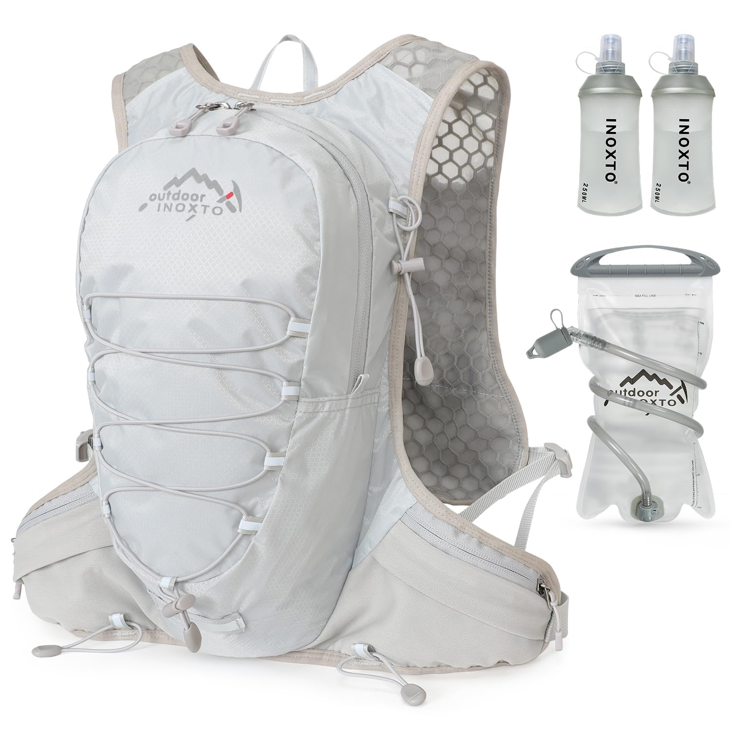 INOXTO running water bag vest backpack with1.5L water bladder hydration pack backpack suitable for running, cycling, mountain climbing, camping for