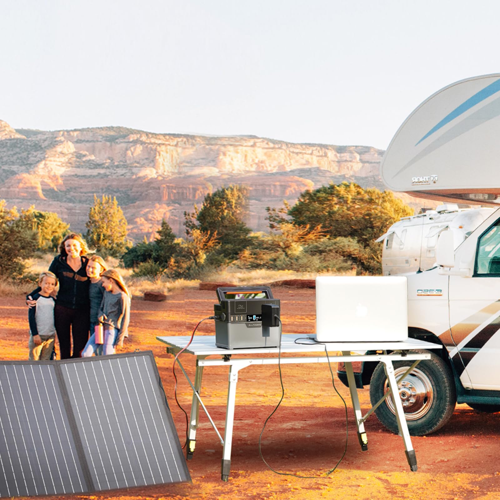 ALLPOWERS Portable Generator 288Wh Power Station Emergency Power Supply with DC/AC Inverter, PD Technology, Wireless Output, Charged by Solar Panel/Wall Outlet for Camping