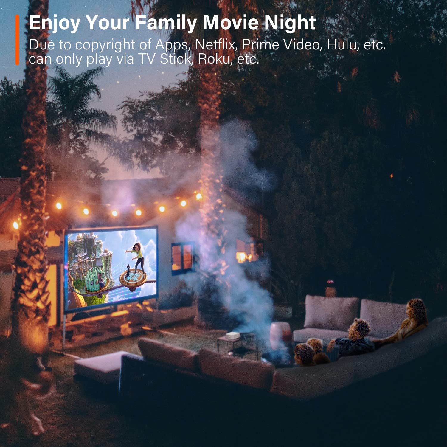 [Netflix Official & Auto Focus/Keystone] Smart Projector 4K Support, VOPLLS 25000L Native 1080P WiFi 6 Bluetooth Outdoor Projector, 50% Zoom Home Theater Movie Projectors for Bedroom/iOS/Android/PPT