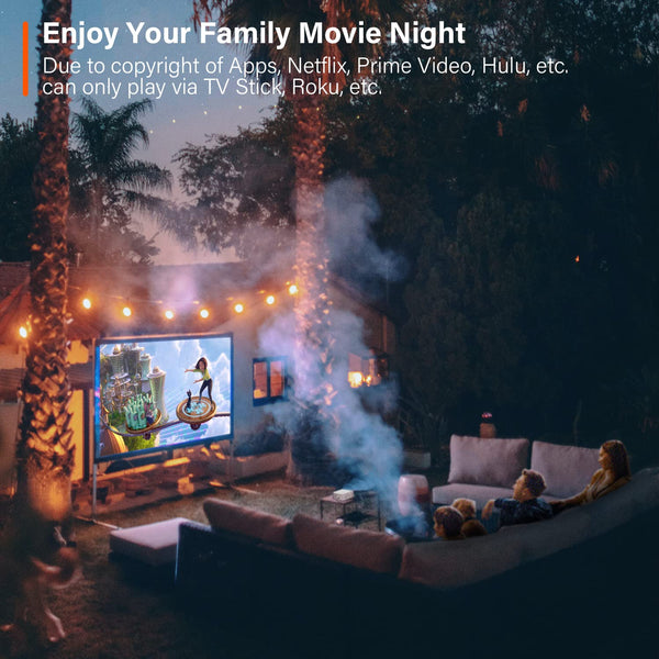 [Netflix Official & Auto Focus/Keystone] Smart Projector 4K Support, VOPLLS 25000L Native 1080P WiFi 6 Bluetooth Outdoor Projector, 50% Zoom Home Theater Movie Projectors for Bedroom/iOS/Android/PPT