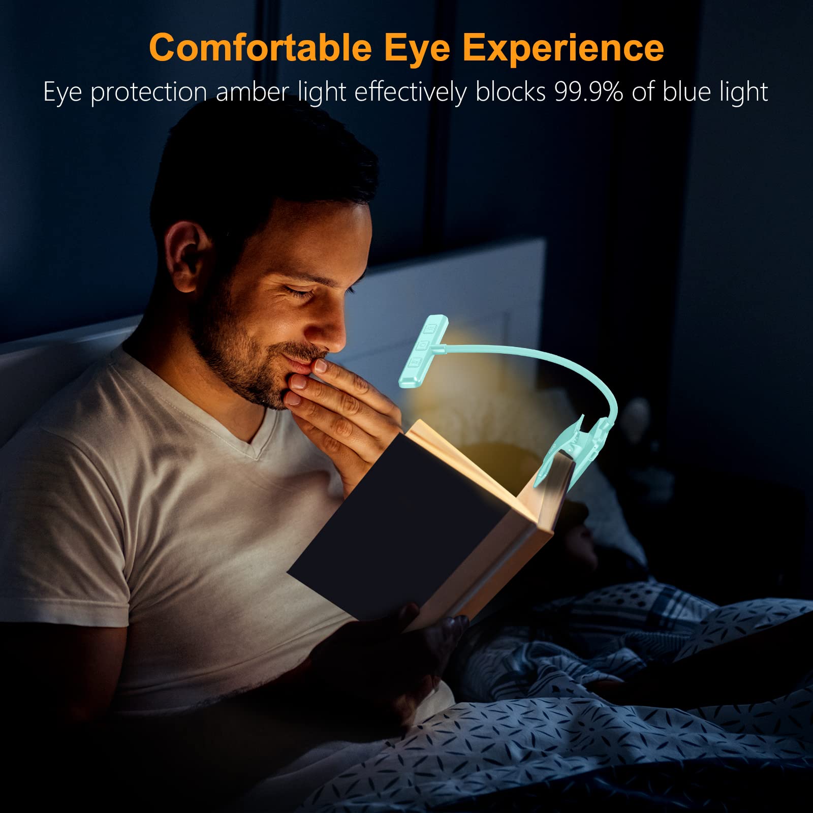 Gritin 19 LED Book Light, Reading Light Book Lamp for Reading at Night with Memory Function, 3 Eye-Protecting Modes -Stepless Dimming, Long Battery Life, 360° Flexible Lamp for Bed,Tablet