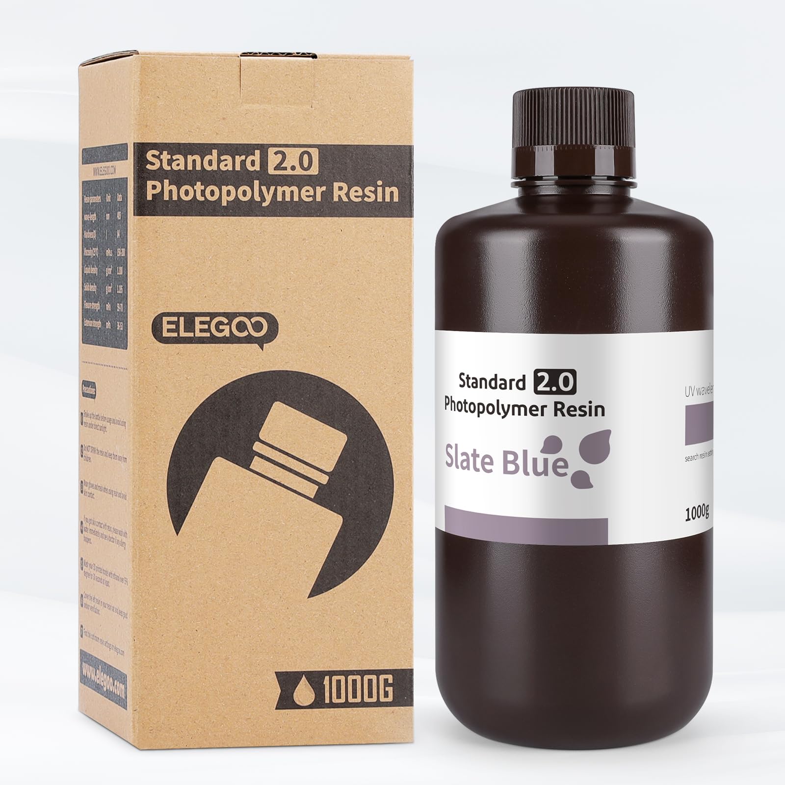 ELEGOO 8K 3D Printer Resin, Standard Photopolymer Resin 405nm UV-Curing Resin, Best for 8K/9K/12K/14K/16K LCD 3D Printer Space Grey 1000G