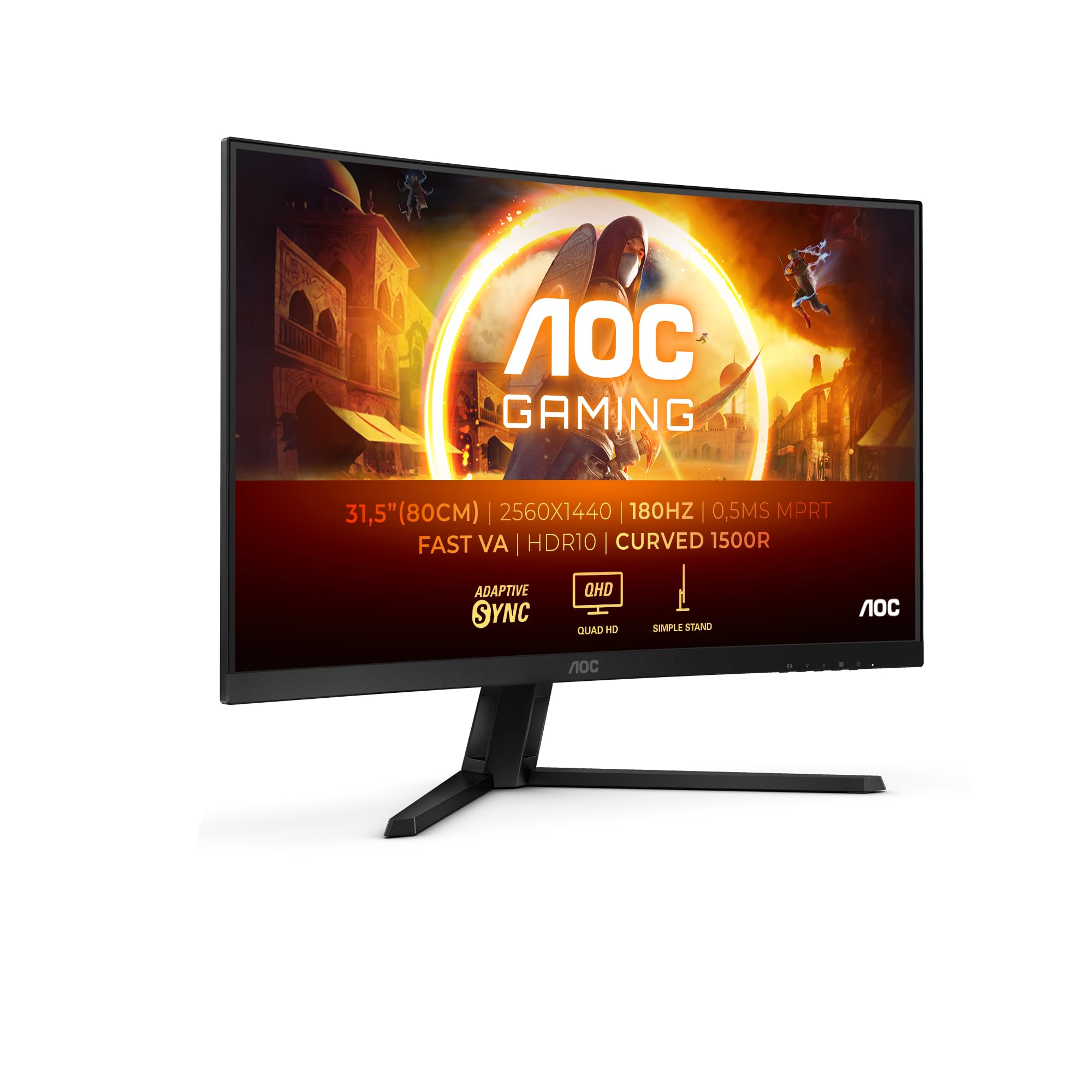 AOC Gaming 25G3ZM/BK - 24.5" 240Hz FHD Monitor, 0.5ms MPRT, FreeSync Premium (1920x1080, HDMI 2.0 x 2, DisplayPort 1.2 x 1, Headphone out (3.5mm)) black/red
