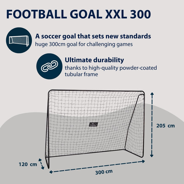 HUDORA Soccer Goal XXL - Large Football Goal for Kids & Adults - Weatherproof & sturdy football goal with tight net for home use - Premium Outdoor