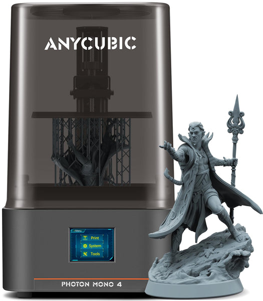 ANYCUBIC Photon Mono 4 Resin 3D Printer, 7'' 10K Mono LCD Screen with Stable LighTurbo Light Source, 70mm/h Fast Printing, Print Volume 6.04'' x 3.42'' x 6.49''
