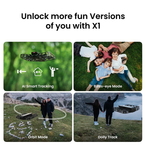 HOVERAir X1 Drone with Camera, Self-Flying Camera Drone with Follow Me Mode, Foldable Mini Drone with HDR Video Capture, Palm Takeoff, Intelligent Flight Paths, Hands-Free Control Black (Combo Plus)