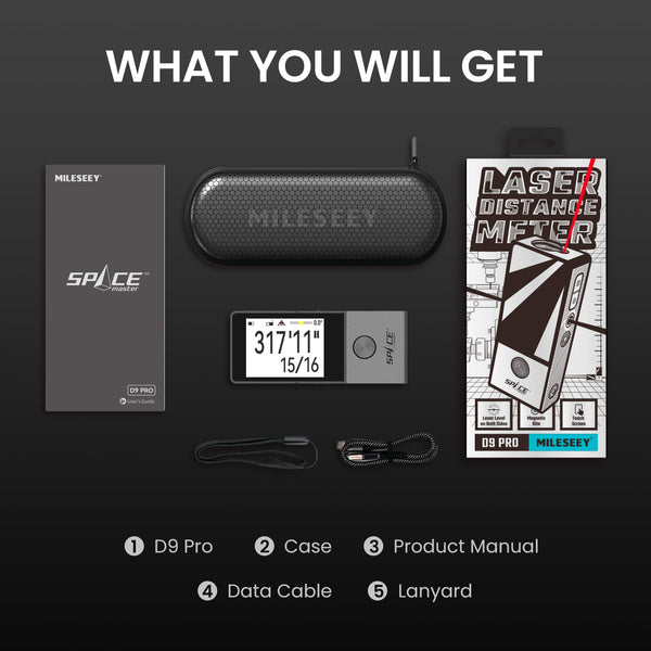 MiLESEEY D9 Pro Laser Distance Meter with Visual Aligning Indicator, 100m Laser Measure Device With IPS Touchscreen Interface, P2P, Live Angle Display, APP Sync, 14 Measuring Modes