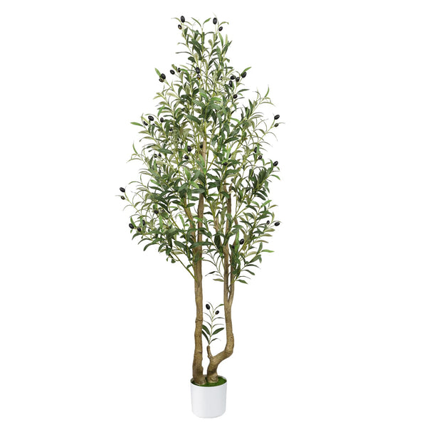 Alupssuc 5FT Artificial Olive Tree Big tall Fake Plants, 5 Feet Artificial Olive Silk Plants Indoors with Curved Trunk in Pots, Fake Tree for Home