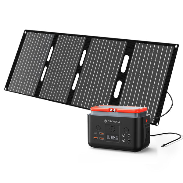 ELECAENTA Portable Power Station, 200Wh LiFePO4 Battery 6x Lifespan, AC200W (Peak 400W) Pure Sine Wave, Ultra-Light 2KG, Solar Generator for Outdoor Camping RVs Home Use