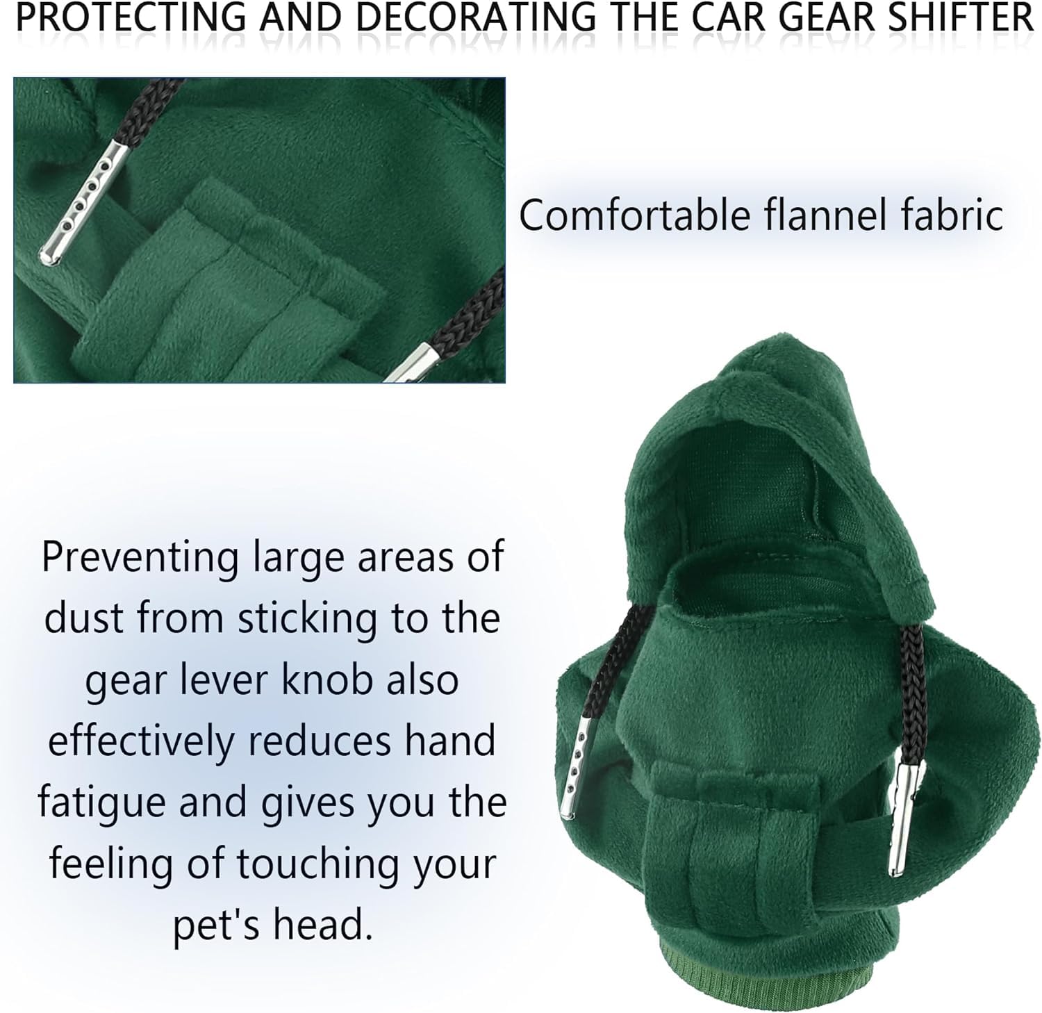 Car Gear Shift Cover,Vivid Gear Shift Knob Hoodie for Car Decorations & Protections,Universal Car Interior Accessories Stick Shift Cover Fits Car Truck SUV (Green)