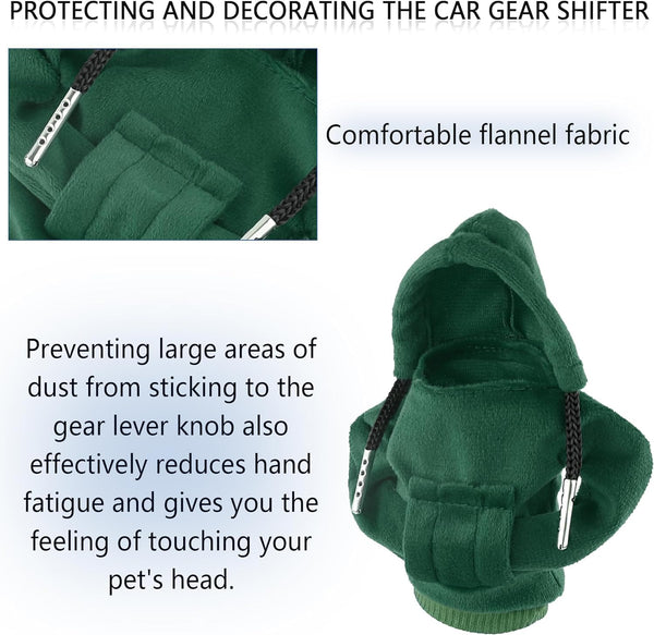Car Gear Shift Cover,Vivid Gear Shift Knob Hoodie for Car Decorations & Protections,Universal Car Interior Accessories Stick Shift Cover Fits Car Truck SUV (Green)
