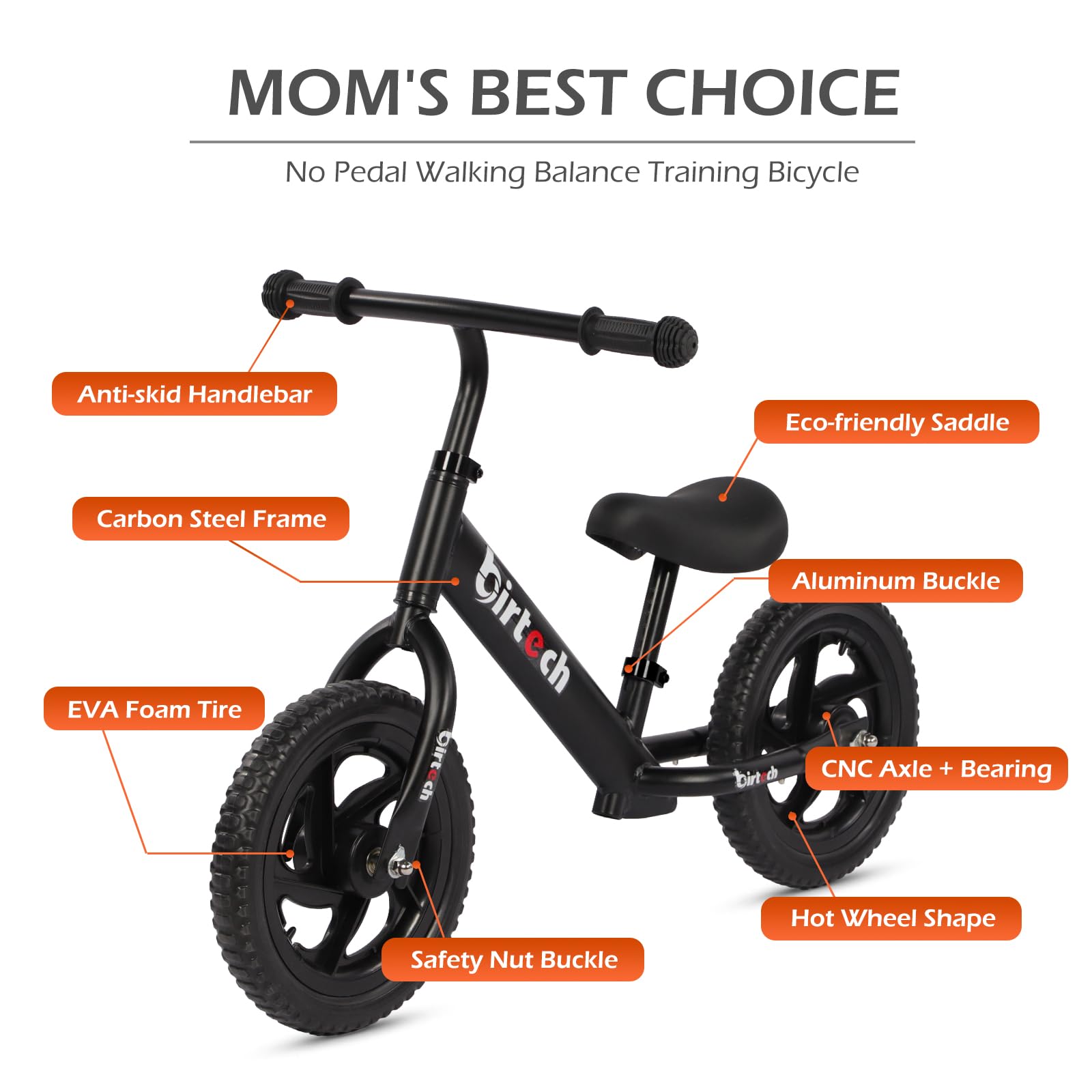Balance Bike for Toddlers, Kids - 2, 3, 4 Year Olds, Bicycle Toys for 1 Year Old Boys Girls, No Pedal Training Bicycle Toddler Bike