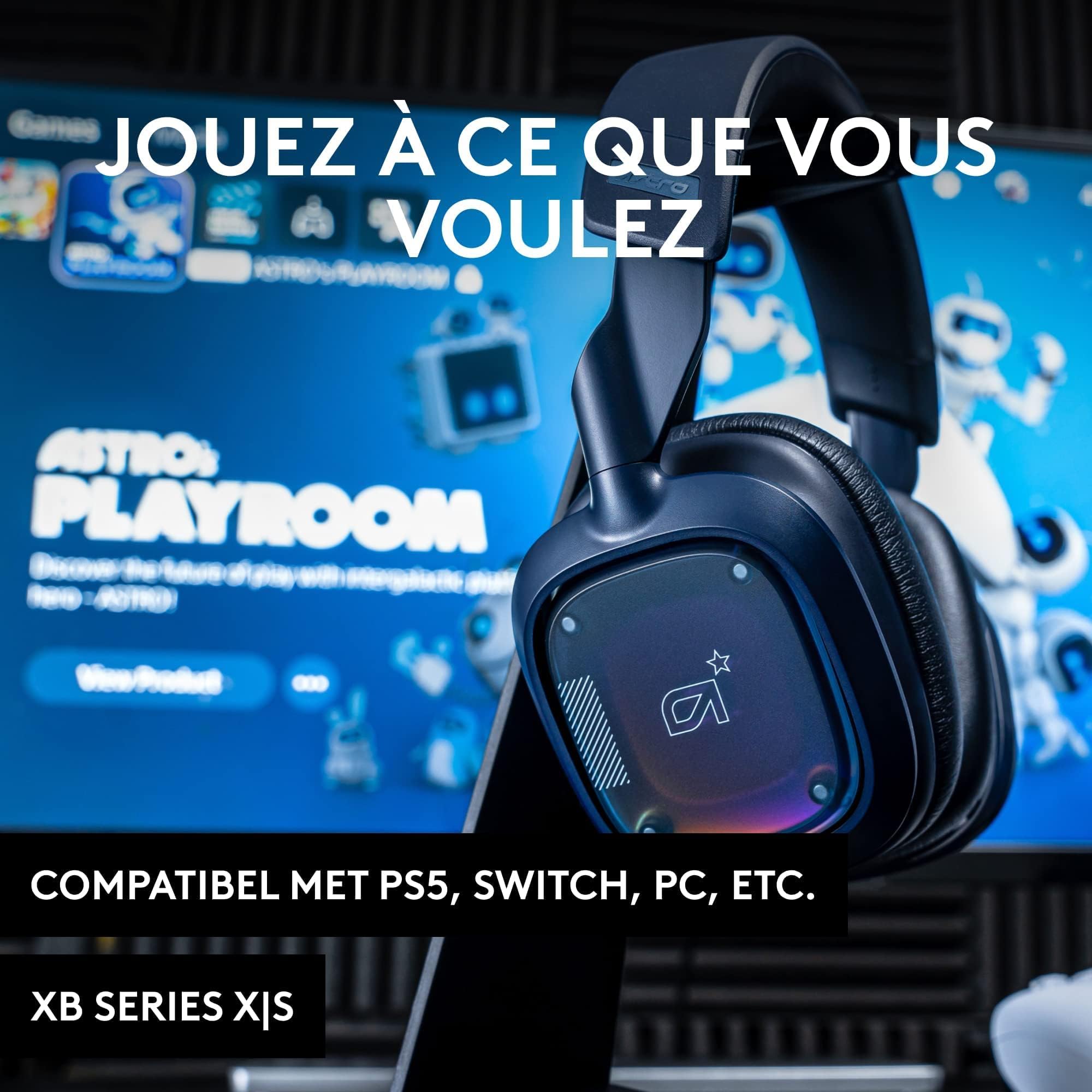 Logitech G Astro A30 LIGHTSPEED Wireless Gaming Headset, Bluetooth enabled, Dolby Atmos, Detachable Boom, 27h battery, USBC charging, for PS5, PS4, Xbox, Nintendo Switch, PC, Android - White