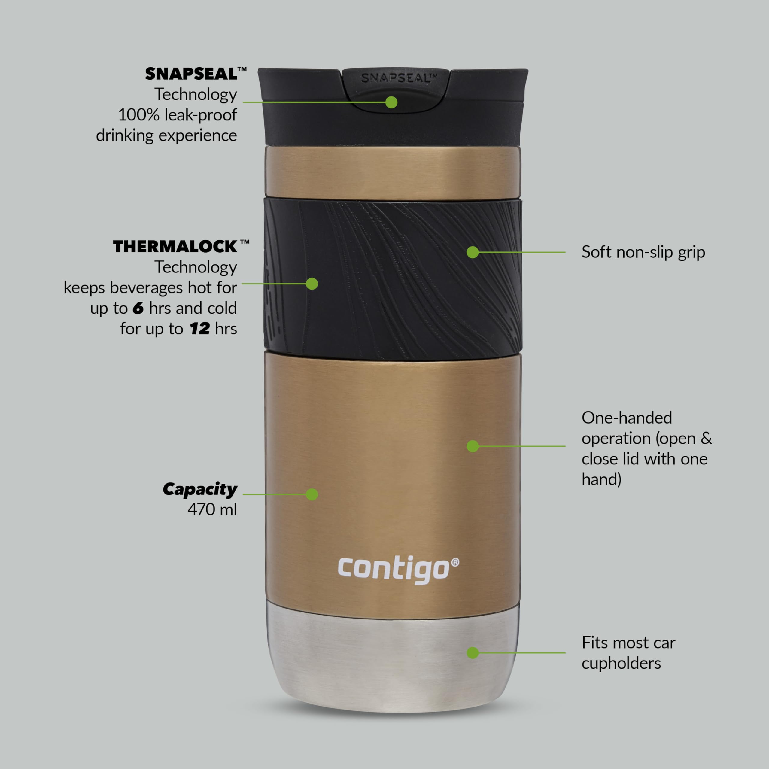 Contigo Byron SNAPSEAL™ Travel Mug, 470 ml