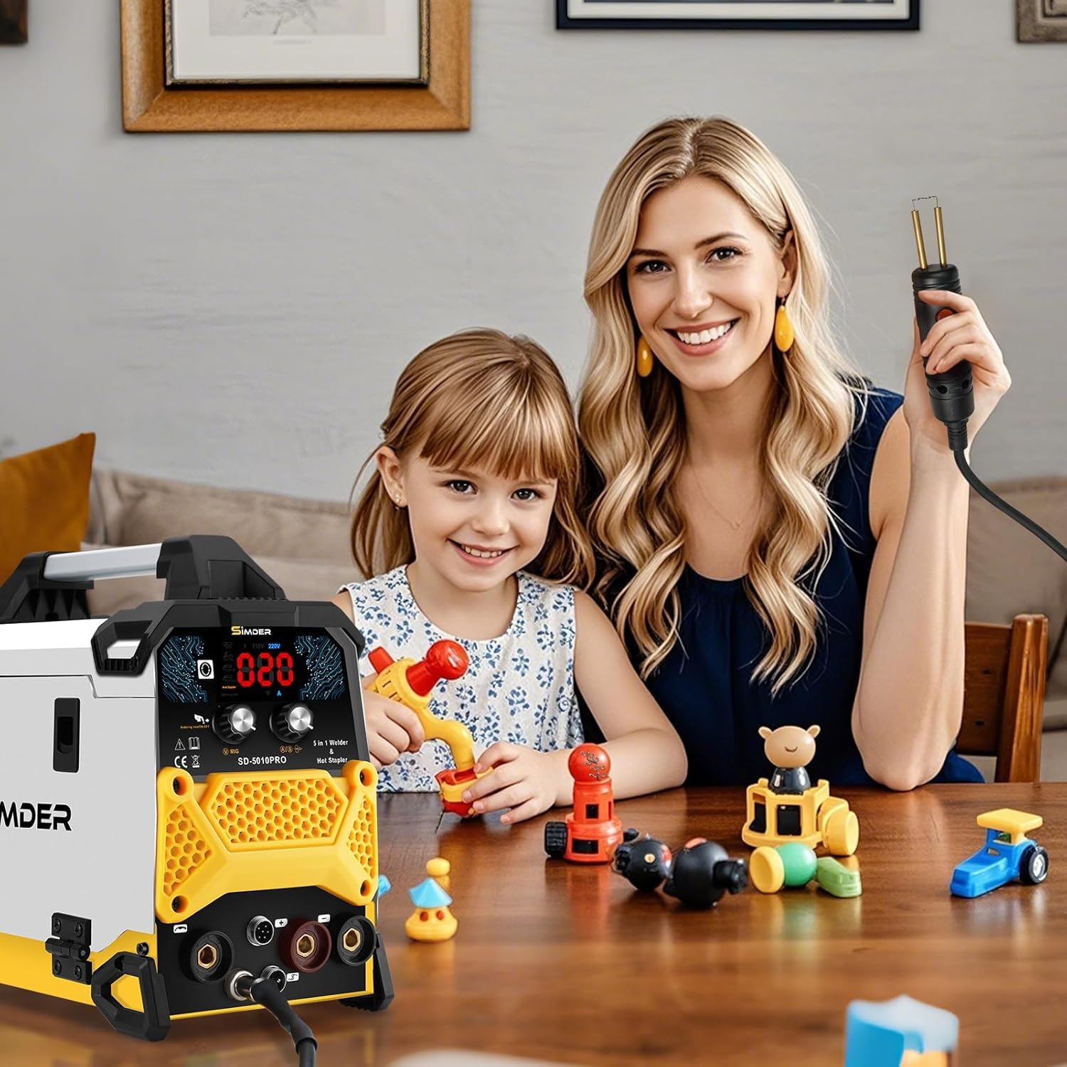 SSIMDER MIG Welder 240V Gasless MIG MMA 2 in 1 Welding Machine Flux Core Welder 220V 140Amp IGBT Inverter Welder MIG No Gas for Home DIY, Auto Repair, Metal Crafting,Best for Beginner