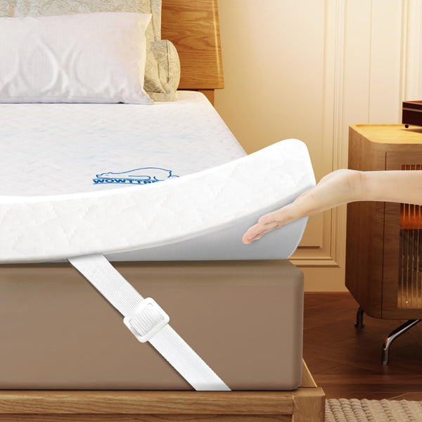 WOWTTRELAX Dual-Layer 2 Inch Memory Foam Mattress Topper, King Size with Anti-Mite & Breathable Knitting Cover, Cooling Mattress Topper for Back Pain (150x200x5cm)