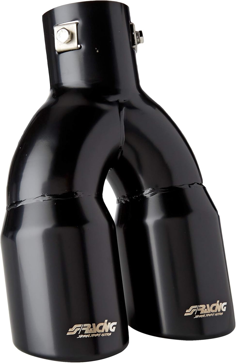 Simoni Racing TRX/18N Universal Stainless Steel Double Round Exhaust Terminal, Black