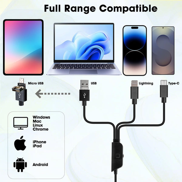 Ninyoon 4K WiFi Microscope for iPhone/Android PC, 50 to 1000X USB Digital Microscope Wireless Super HD Endoscope Camera Compatible with All Cellphones iPad Android Tablet Windows Mac Chrome Linux