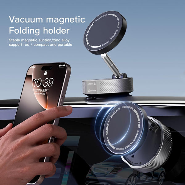 XIANGBIN New Vacuum Magnetic Phone Holder, 360° Rotating Adjustable and Foldable Suction Cup Phone Holders, Stand Magnetic Phone Holder for Car/Gym/Mirror/Smooth Surface