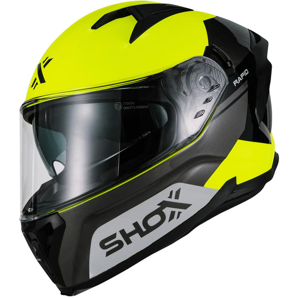 Shox Rapid Turbo Motorcycle Helmet ECE 22.06 Approved Unisex Full Face Street Motorbike Protective Crash Lid for Sport Touring and Road Bike Riding