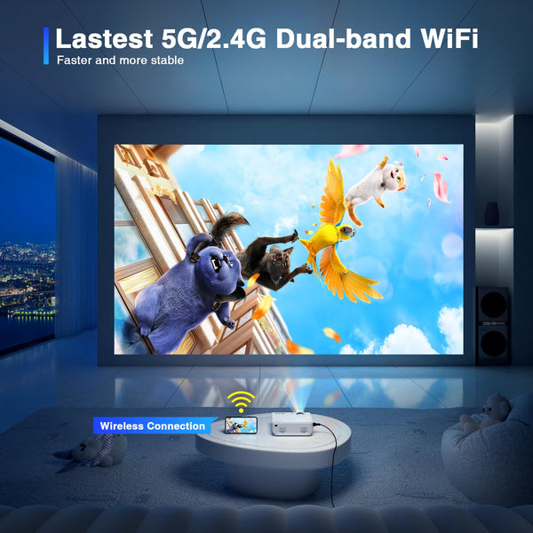 XuanPad Mini Projector, 2025 Upgraded 14000L Portable Video Home Projector, HD 1080P Supported, Compatible with TV Stick, HDMI, USB, AV, Laptop, iPhone, Android Smartphone