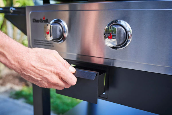 Char-Broil 140999 Griddle Gas BBQ, Cast Iron, 12.3 W, Black