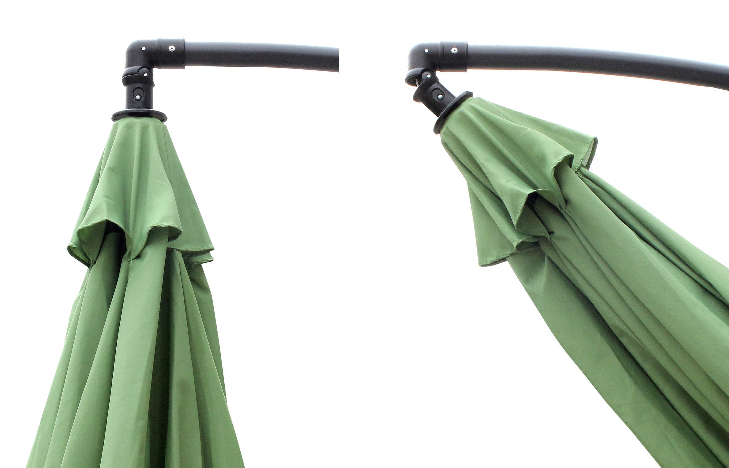 All Seasons Gazebos Ross James premium garden parasol umbrella with crank handle including base weight (Green)