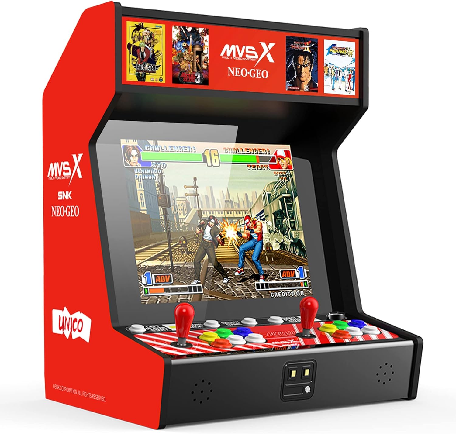 UNICO MVSX Home Arcade, Preloaded 50 SNK Neo Geo Official Licenced Retro Games, Support Two players to Play Games Concurrently, Including The King of Fighters/Metal Slug and More