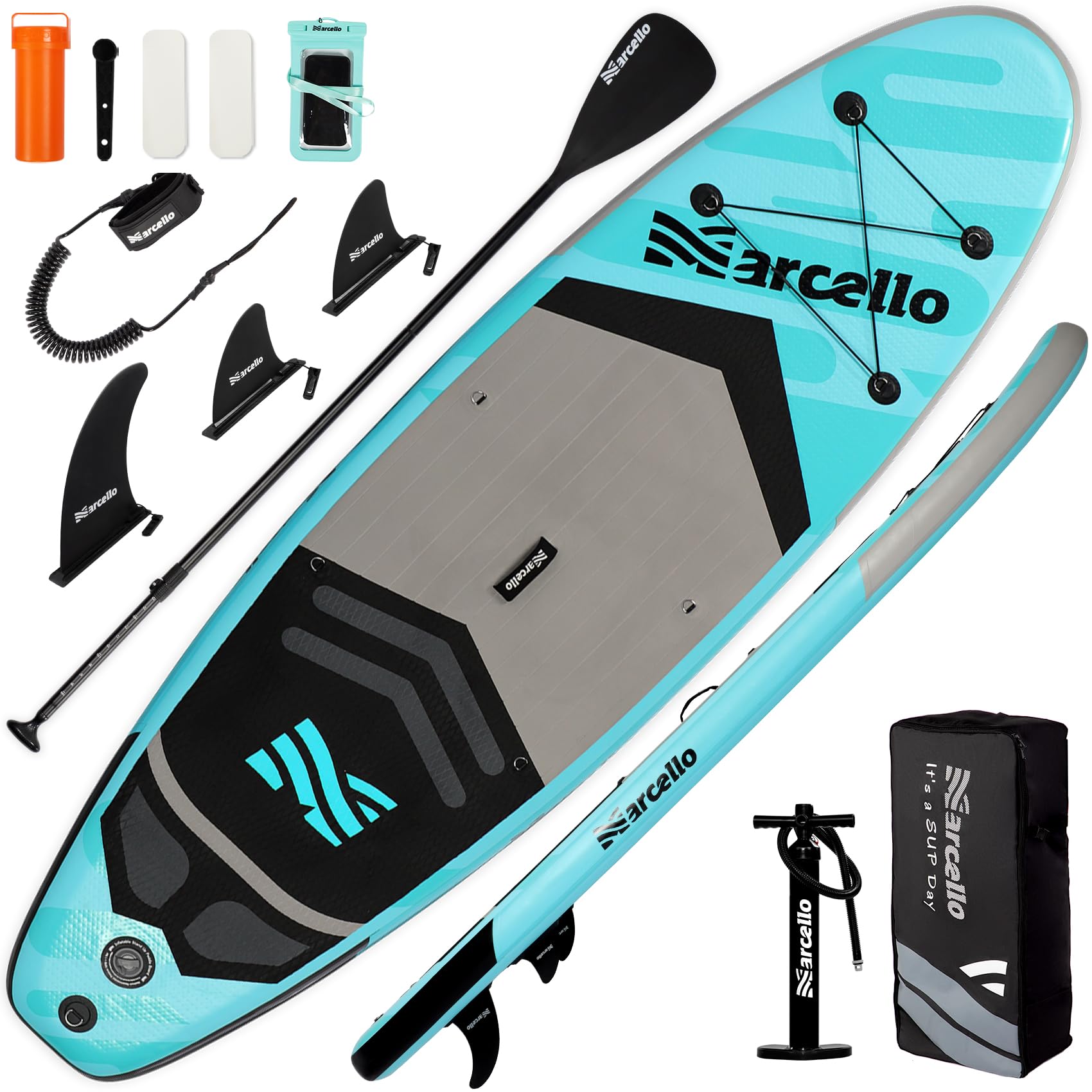 Paddle Board, Inflatable Stand Up Paddle Board, 10‘6/11' ×33"×6" Ultra-light SUP Board with Hand Pump, Leash, Repair Kit, Waterproof Phone Case and Waterproof Bag, Paddle Board for Adults