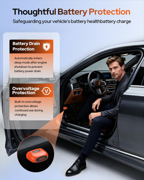 FAHREN OBD2 Scanner, Car Diagnostic Tool - Bluetooth Wireless OBD2 Code Reader for iOS Android, Supports Live Data, Full System Scan, Performance Test, 6 Essential Reset Services, 20+ Apps Compatible