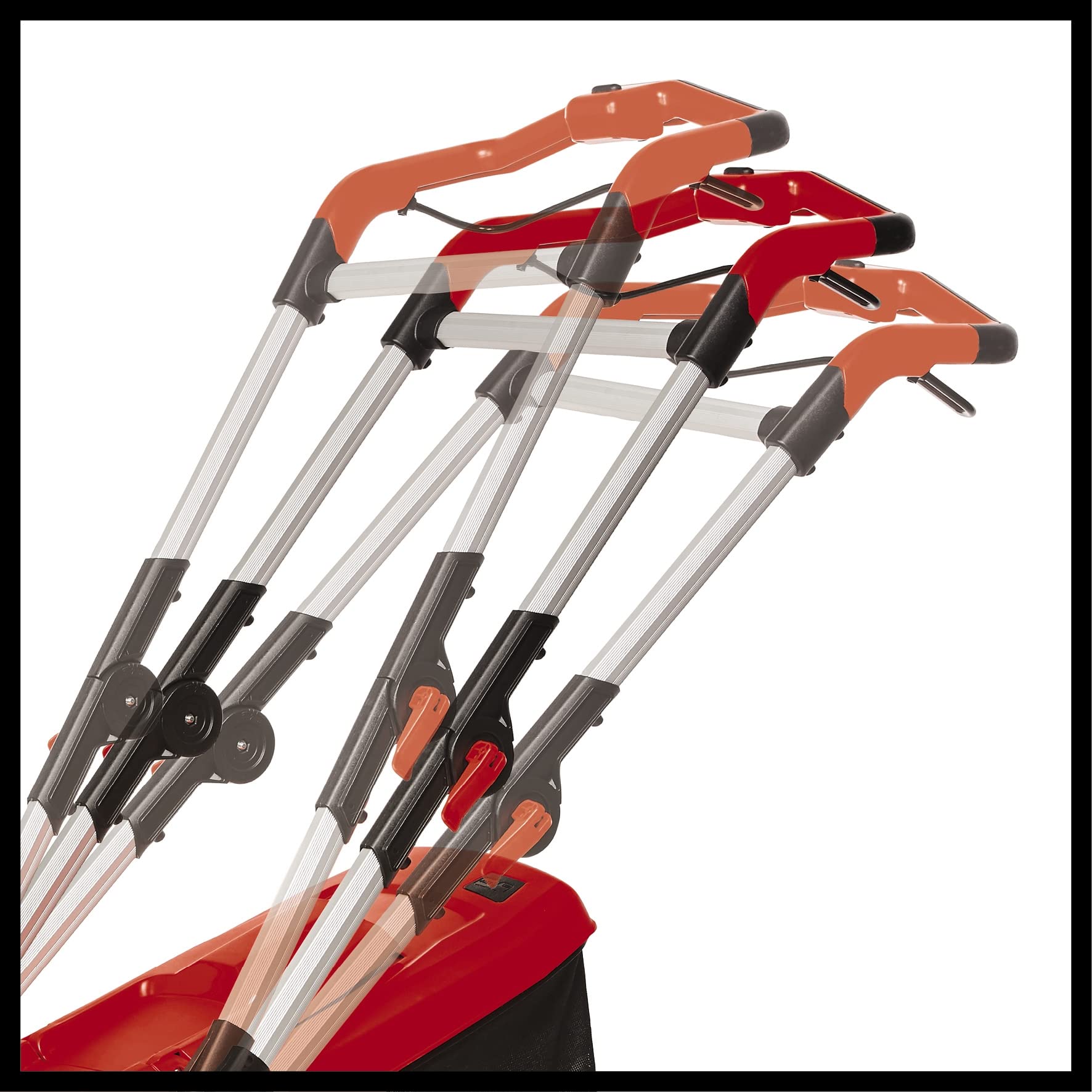 Einhell Power X-Change 36/43 Cordless Lawnmower With Battery (x2) and Charger (x2) - 36V, 43cm Cutting Width, 63L Grass Box, 6 Cutting Heights, Mulching - GE-CM 43 Li M Battery Lawn Mower Red / Black