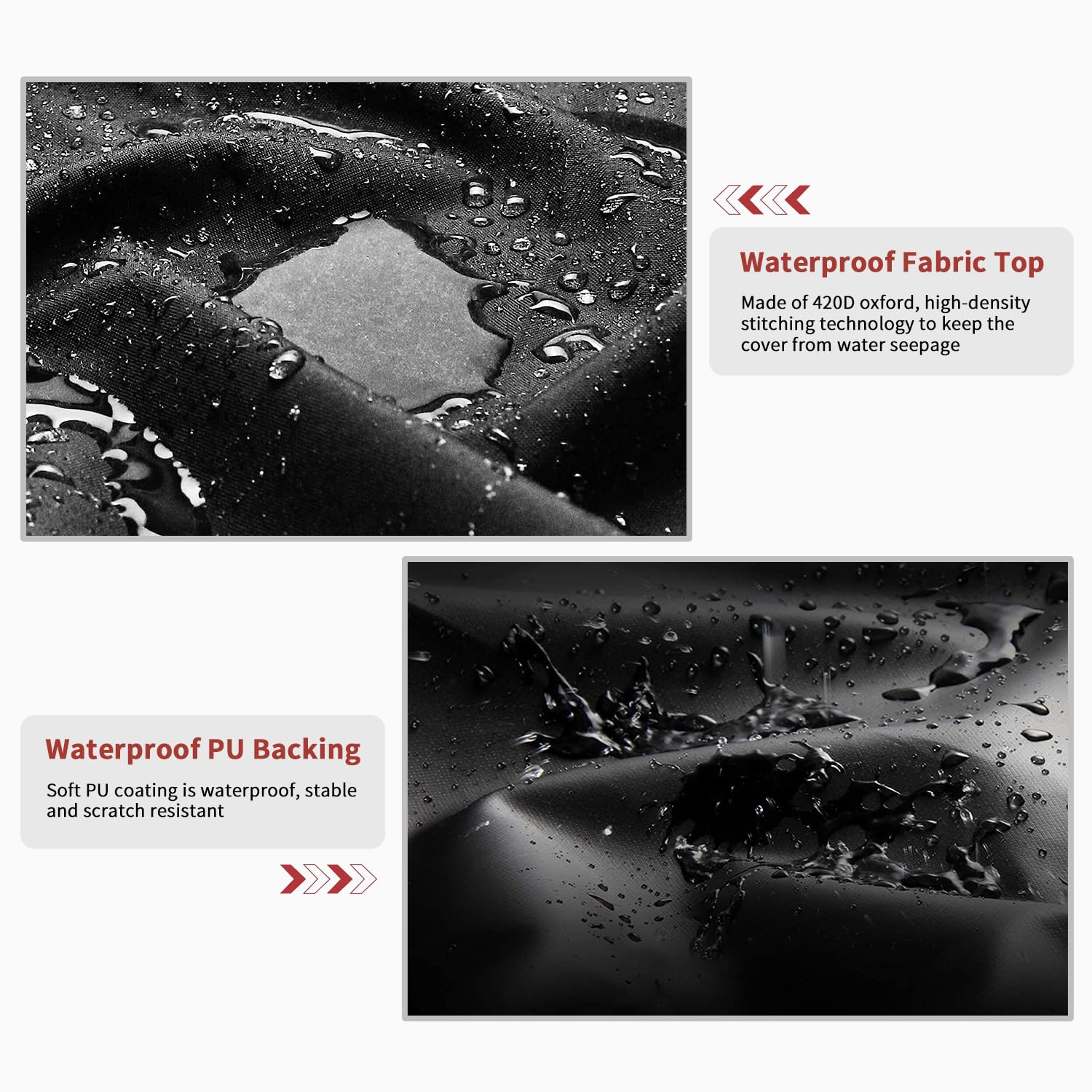 Dokon Garden Furniture Covers Waterproof, Garden Table Cover with Air Vent, Heavy Duty 420D Oxford Fabric Windproof Anti-UV Outdoor Table and Chairs