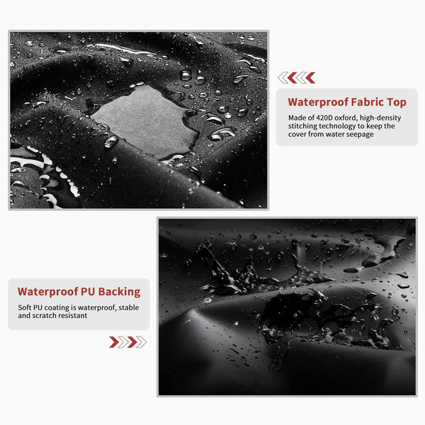 Dokon Garden Furniture Covers Waterproof, Garden Table Cover with Air Vent, Heavy Duty 420D Oxford Fabric Windproof Anti-UV Outdoor Table and Chairs