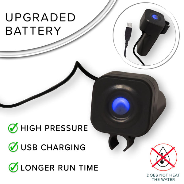 Colapz USB Rechargeable Camping Shower - Portable Shower for Dogs - High Pressure Jet Wash for Bikes - 1 Shower Head - 1 Jet Head - Carry Case Included - Campervan Essentials