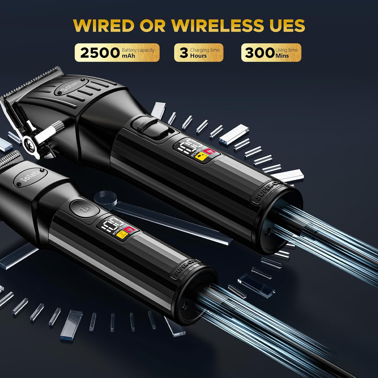 Professional Hair Clippers and Beard Trimmer for Men, Cordless Hair Trimmer Barber Clippers Hair Cutting Kit Rechargeable T-Blade Shaver Haircut Grooming Set with 10 Guide Combs Gifts for Men