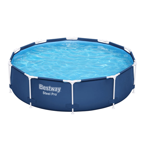 Bestway Steel Pro Swimming Pool Set | Above Ground Round Paddling Pool, 10’ x 30"