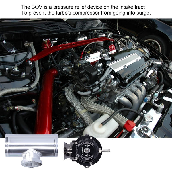 Turbo Blow Off Valve kit, Akozon Universal SDD‑BOVGRSBL FPG250 Aluminium Billet Turbo Blow Off Valve with 2.5in Flange Pipe Type‑RS(Purple)