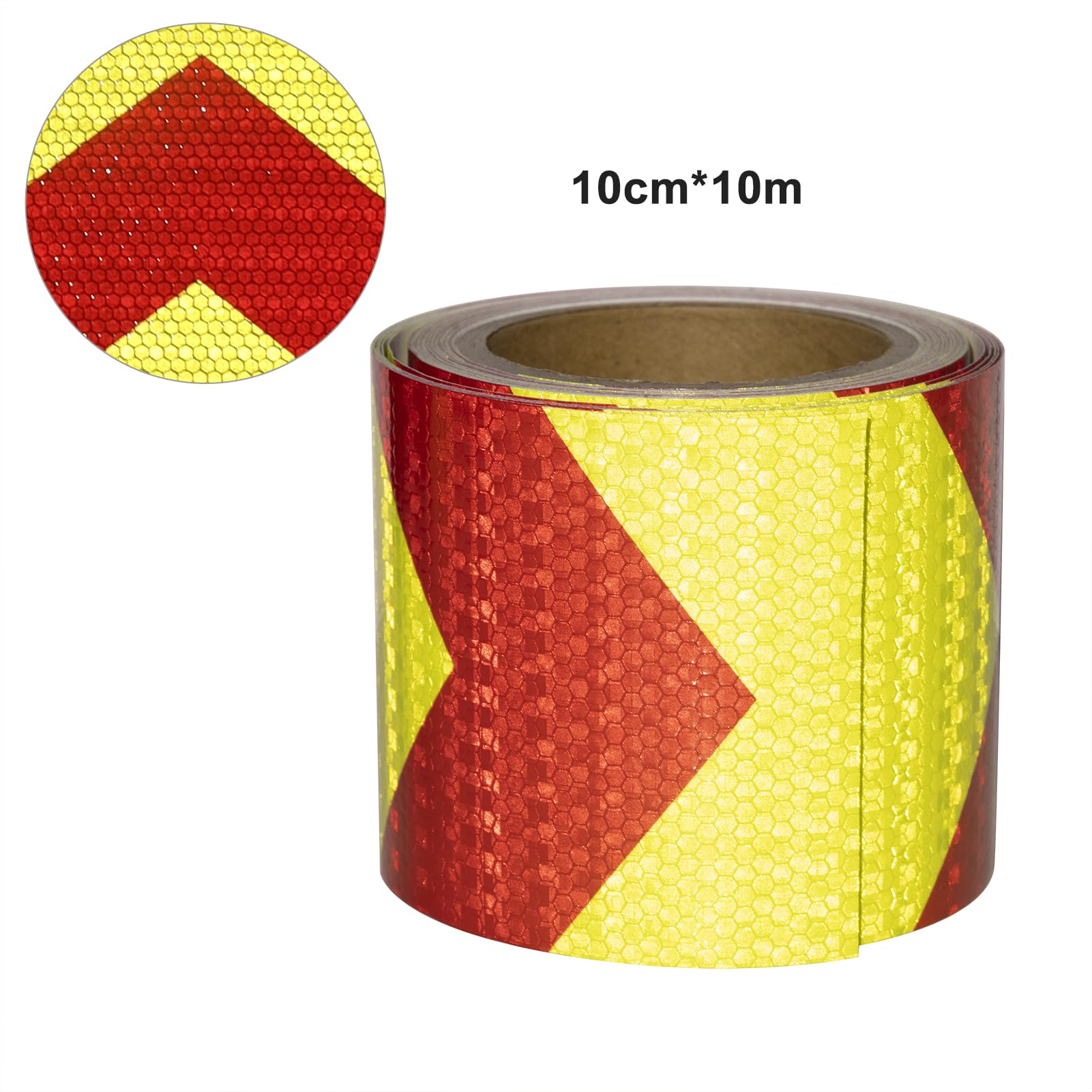 XFXIA Reflective Tape - Yellow & Black, 10cm x 20m, Waterproof, Self-Adhesive Warning Tape for Vehicles, Cars, Trailers, Outdoors