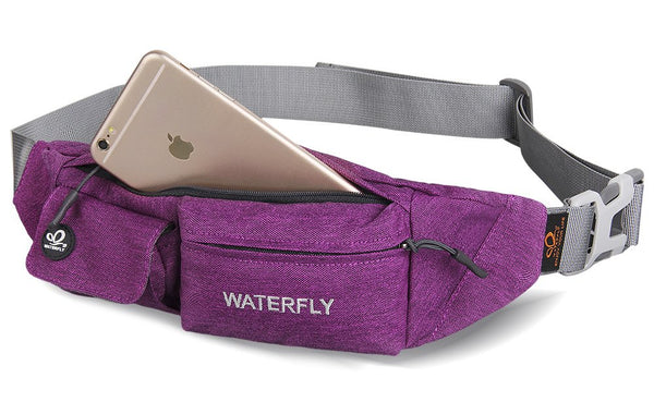 Waterfly Waist Bag Pack Slim Water Resistant Fanny Pack Travel Bum Bag Running Belt for Traveling Cycling Hiking Camping