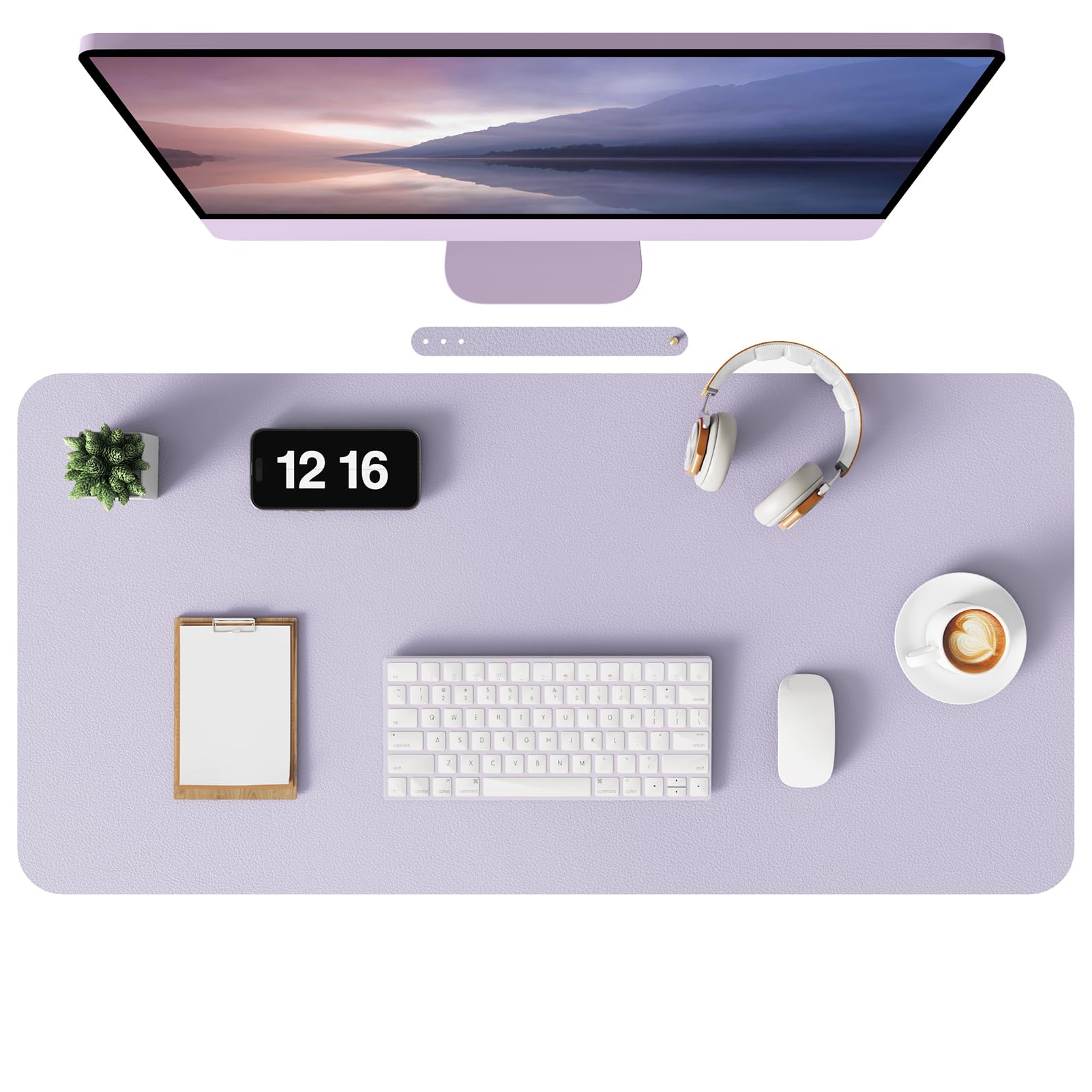 MOLMO Non-Slip Desk Mat, Waterproof Desk Pad Table Protector, Easy Clean Laptop Mat Large Mouse Pad Leather Writing Mat with Suede for Office /Home/Decor (Light Green, 60 x 35 cm)